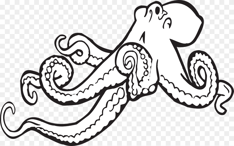 Octopus Clipart Black And White, Animal, Sea Life, Invertebrate, Baby Free Png
