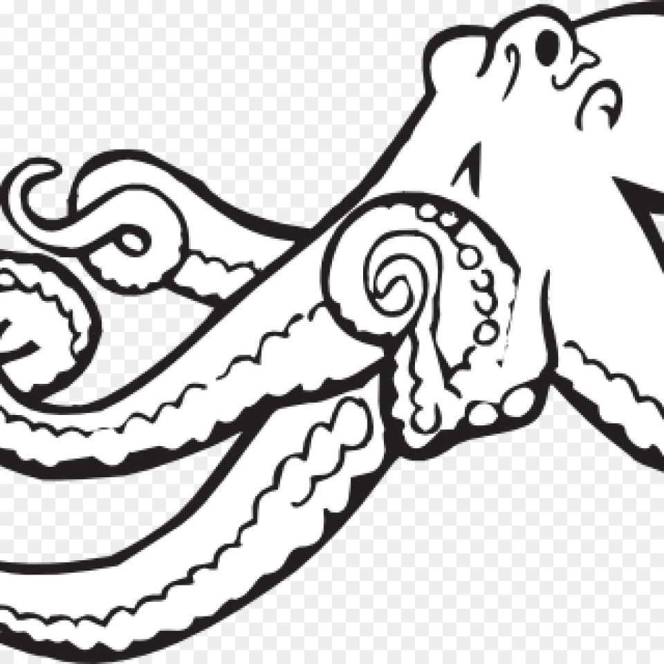 Octopus Clipart Black And White Butterfly Clipart, Animal, Sea Life, Invertebrate, Baby Free Png