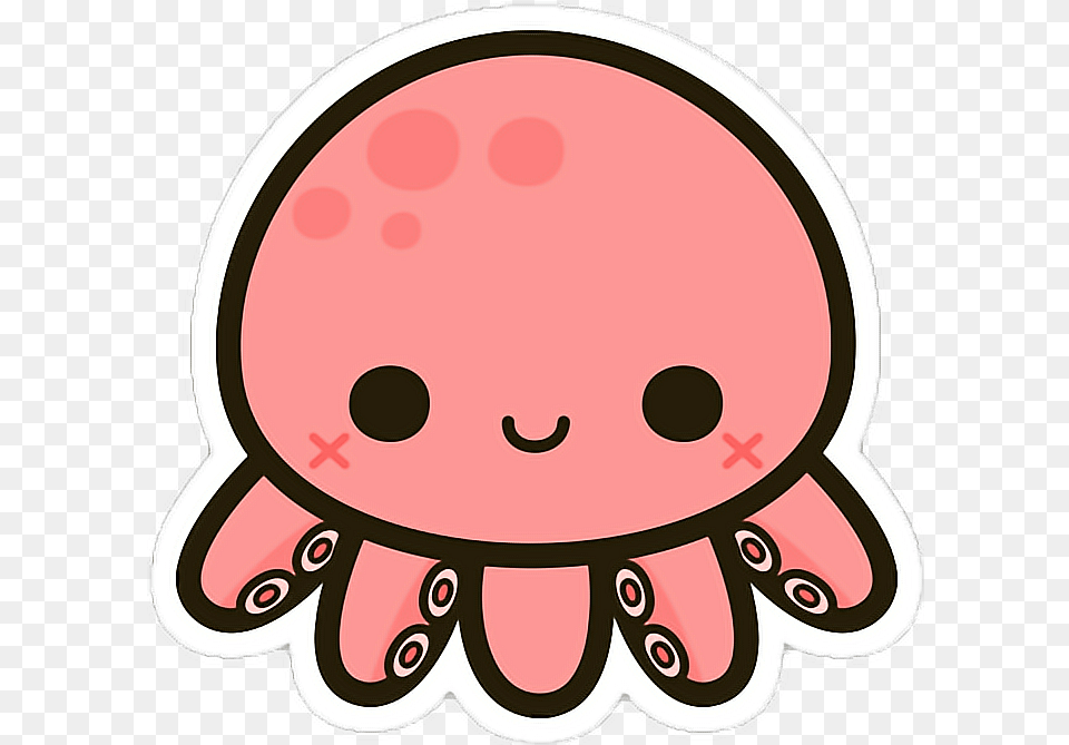 Octopus Cute Tentacles Pink Kawaii Kawaii Octopus Drawing, Sticker, Toy, Plush, Person Free Png Download