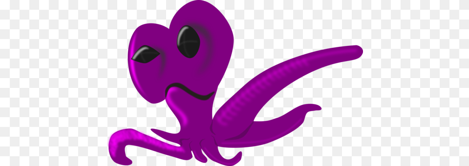 Octopus Cyanea Cephalopod Squid Cartoon, Alien, Purple, Animal, Fish Png