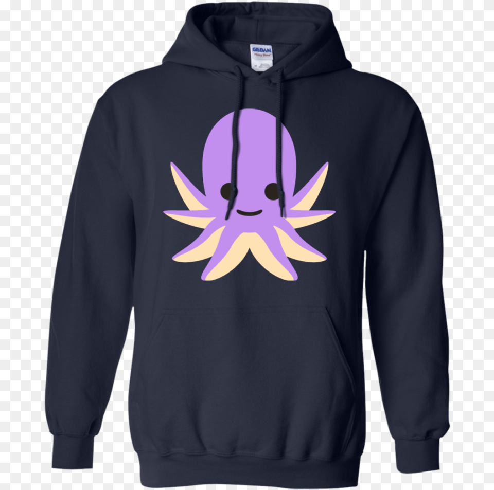 Octopus Emoji Hoodie, Clothing, Knitwear, Sweater, Sweatshirt Png Image