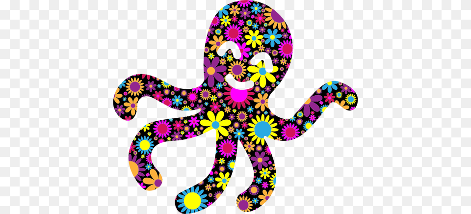 Octopus Free Clipart, Art, Graphics, Purple, Floral Design Png Image