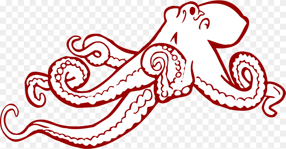 Octopus Outline Clipart, Animal, Sea Life, Invertebrate, Dynamite Png