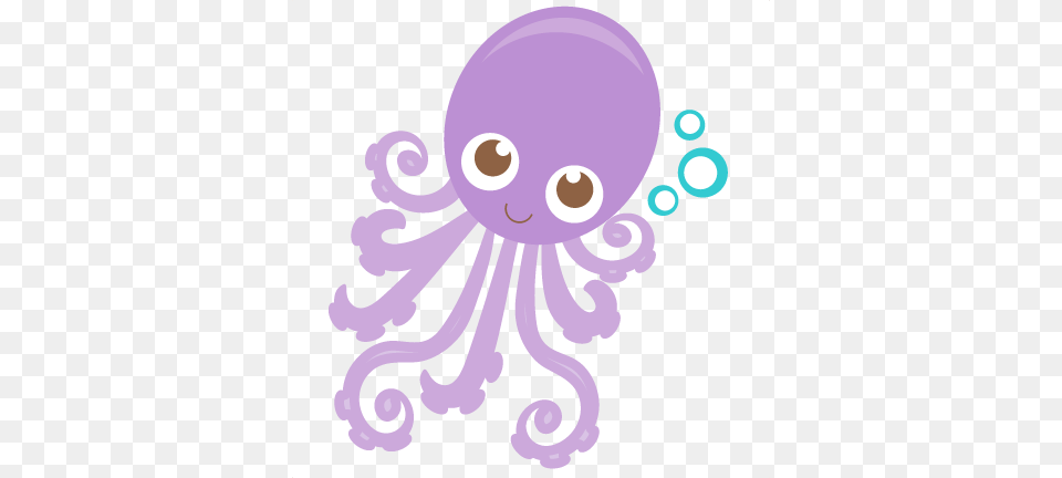 Octopus Scrapbook Cute Clipart For Silhouette, Animal, Sea Life, Purple Png Image