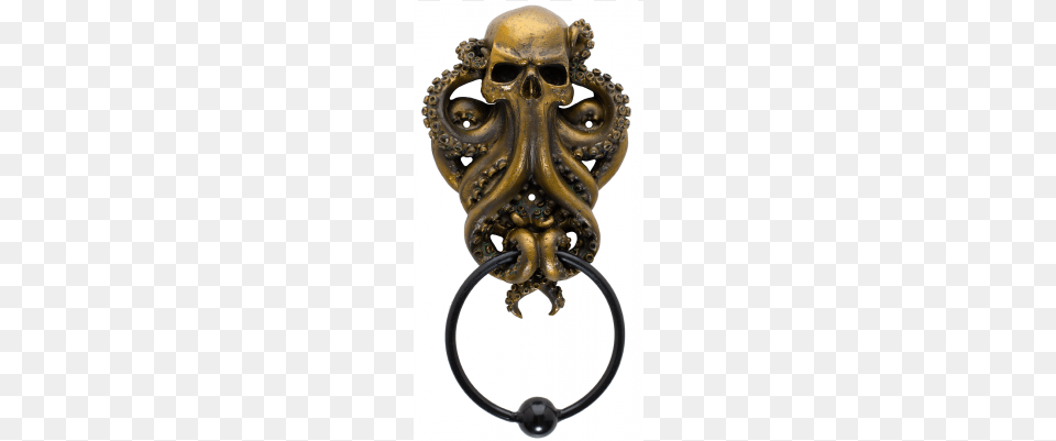 Octopus Skull Door Knocker Pacific Giftware Decorative Octopus Skull Monster, Bronze, Handle, Accessories, Smoke Pipe Free Png Download
