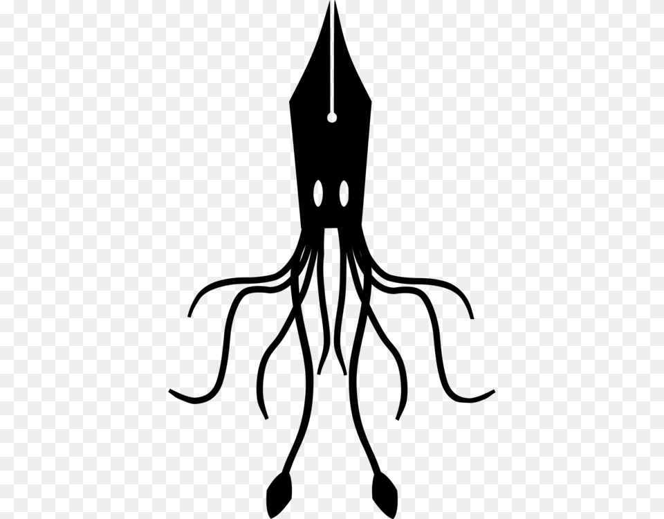 Octopus Squid As Food Scp Foundation Ink, Gray Free Png