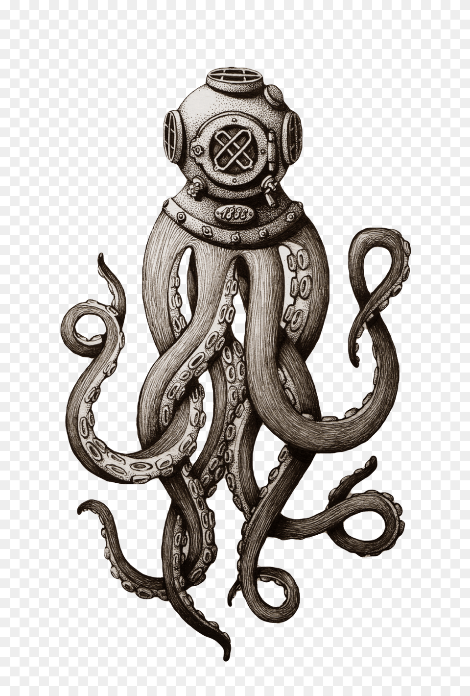 Octopus Tentacle Tentacles Scuba Octopus Tattoo, Animal, Sea Life, Invertebrate, Wedding Free Png