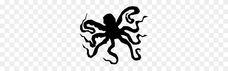 Octopus With Long Tentacles Sticker, Animal, Invertebrate, Spider, Head Png Image