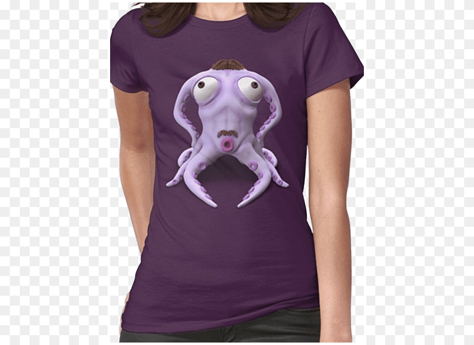 Octopus Womens T, T-shirt, Clothing, Purple, Adult Free Transparent Png