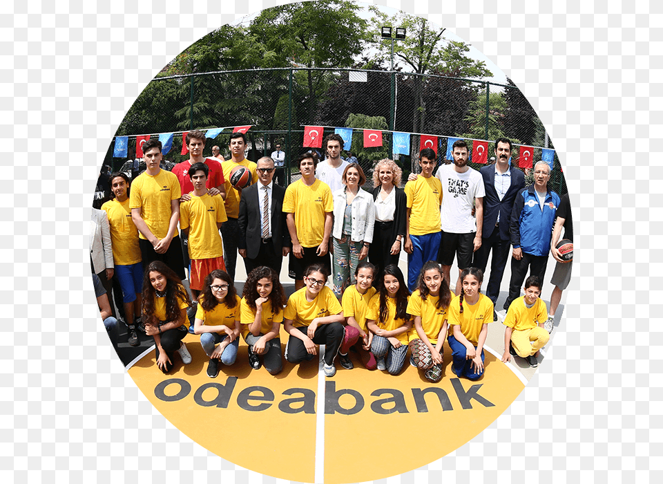 Odeabank Renovated A Basketball Court With The 3 Points Wall Clock, Team, T-shirt, Clothing, Photography Free Png Download