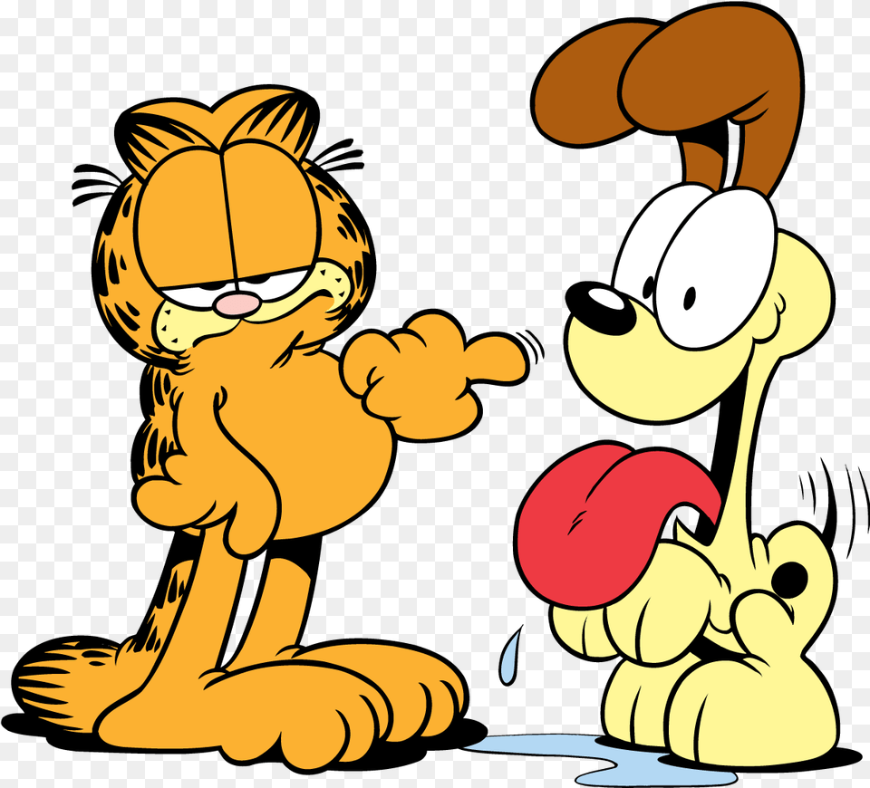 Odie Hugging Garfield Discord Owo Clipart Full Size Cartoon Garfield And Odie, Baby, Person, Face, Head Free Transparent Png