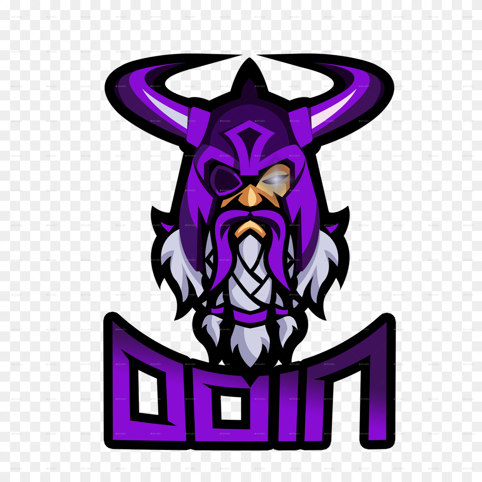 Odin Logo Esport Gaming Mascot Logo, Purple, Person Free Png