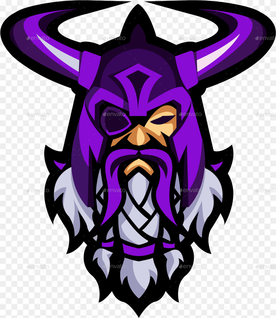 Odin Logo Esport Mascot Logo, Purple, Animal, Bull, Mammal Free Png Download