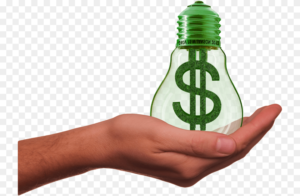 Of A Hand Holding An Incandescent Lightbulb Solar Energy Save Money, Light, Body Part, Finger, Person Png
