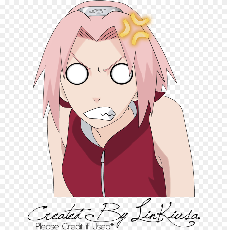 Of Angry Anime Face Side View Sakura Haruno, Publication, Book, Comics, Adult Free Transparent Png