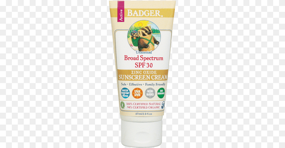 Of Badger Balm Spf 30 Unscented Sunscreen Cream, Bottle, Cosmetics, Can, Tin Png