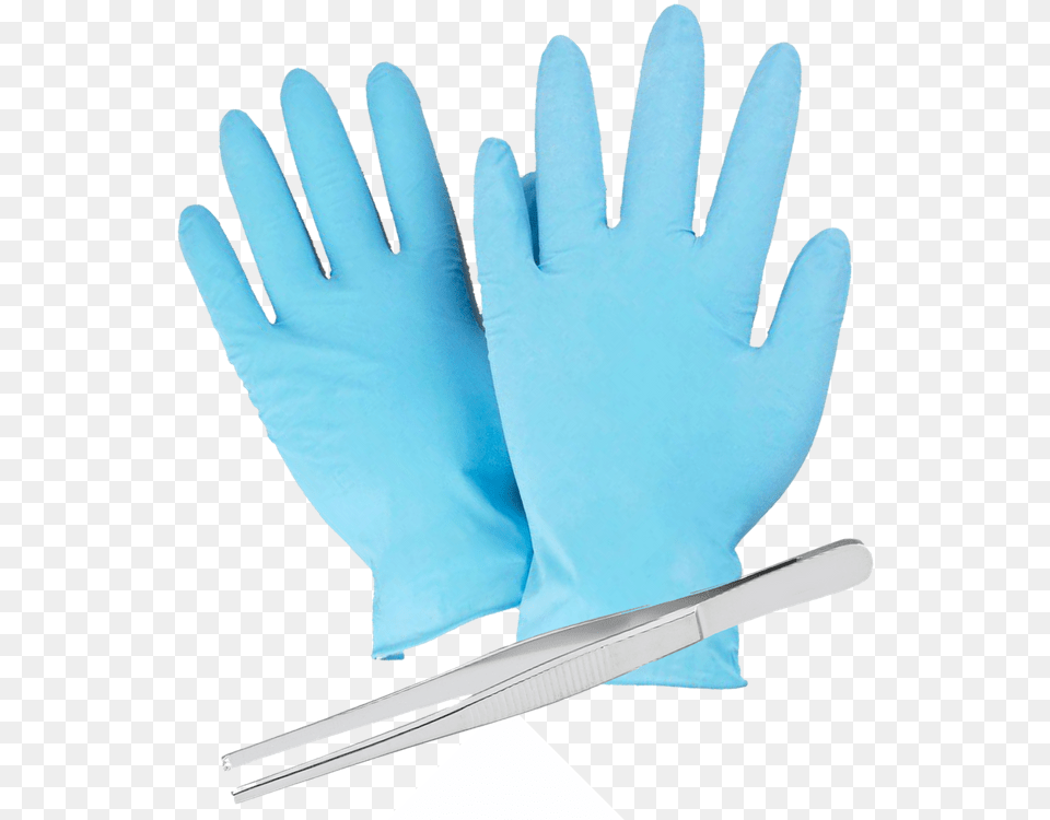 Of Blue Laboratory Gloves With Small Pair Of Glove, Clothing, Blade, Dagger, Knife Png
