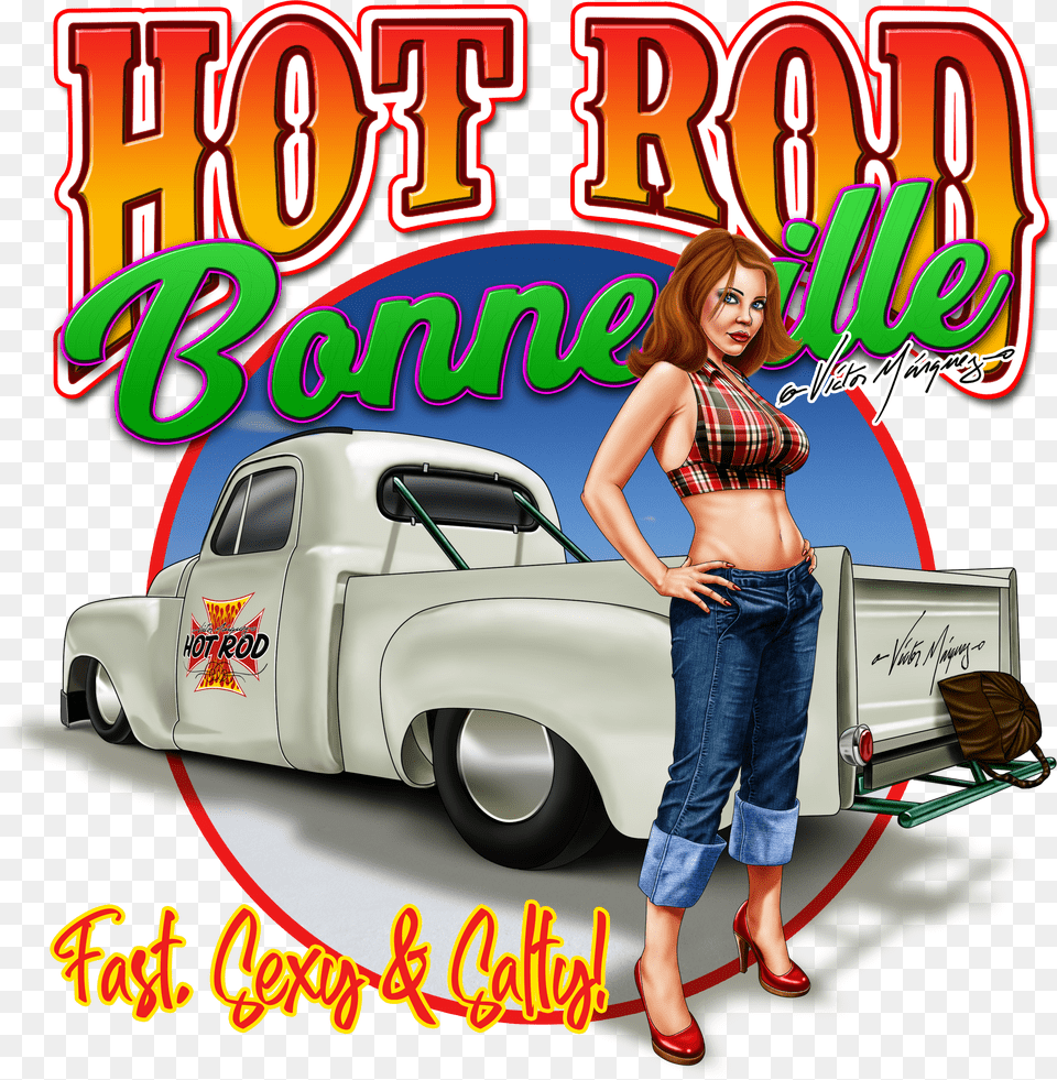 Of Bonneville Pickupfast Sexy Amp Salty Cartoon Hot Rods And Pin Up Girls Transparent, Cake, Dessert, Food, Birthday Cake Free Png Download