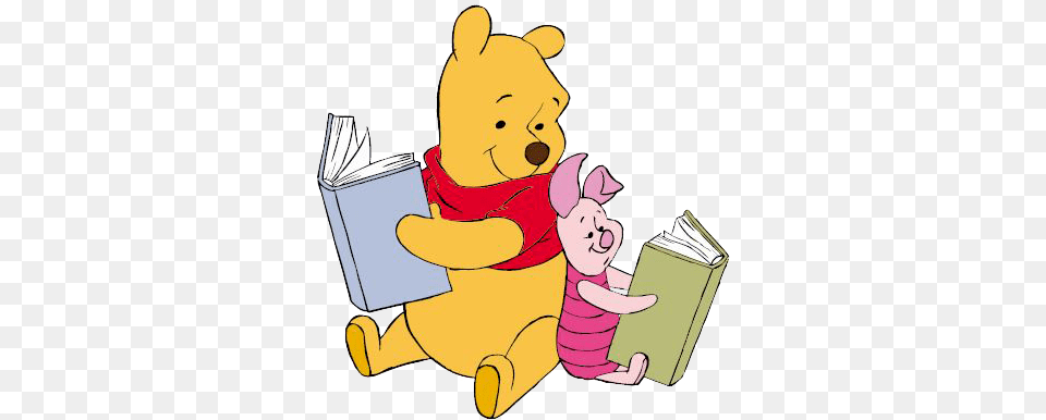 Of Classic Winnie The Pooh Clipart Pooh And Piglet Reading, Book, Publication, Person, Comics Free Png