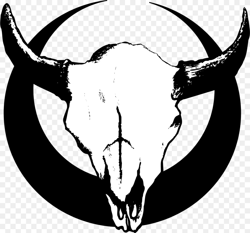 Of Cow Skull Clip Art Medium Size Gambar Tengkorak Kepala Sapi, Stencil, Person, Face, Head Free Png Download