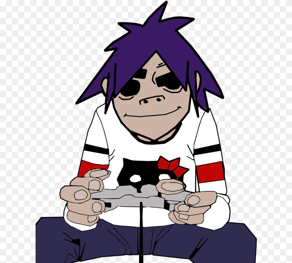Of Gorillaz Playing Video Gorillaz 2d Outfits, Book, Comics, Publication, Baby Free Transparent Png