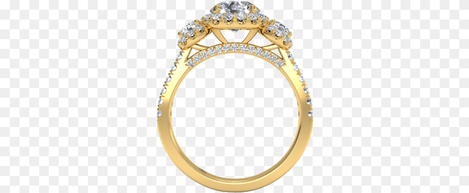 Of Halo Ring Drawings Halo Ring Transparent Engagement Ring, Accessories, Jewelry, Gold, Diamond Png Image