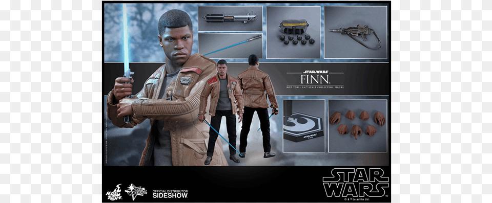 Of Hot Toys Finn Figure From Star Wars, Weapon, Jacket, Handgun, Gun Free Png