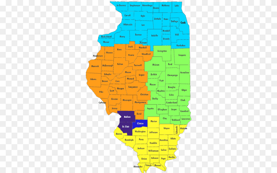 Of Illinois All Of The Counties In Illinois, Chart, Map, Plot, Atlas Free Png