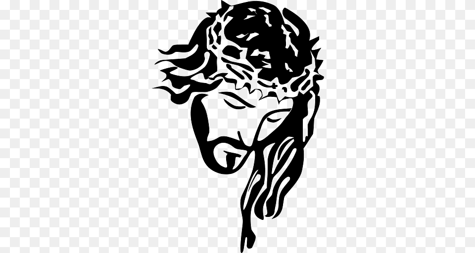 Of Jesus With Crown Of Thorns, Stencil, Person, Alien Png