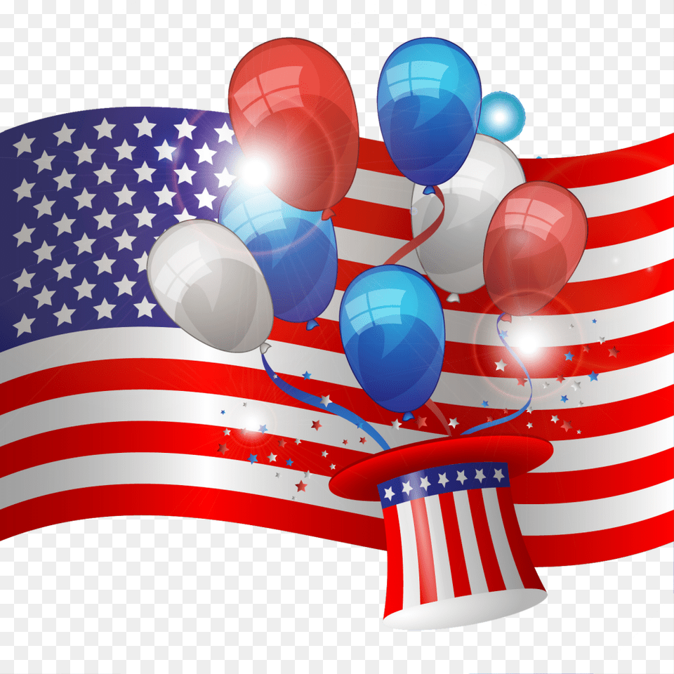 Of July Hd, American Flag, Flag, Balloon Png