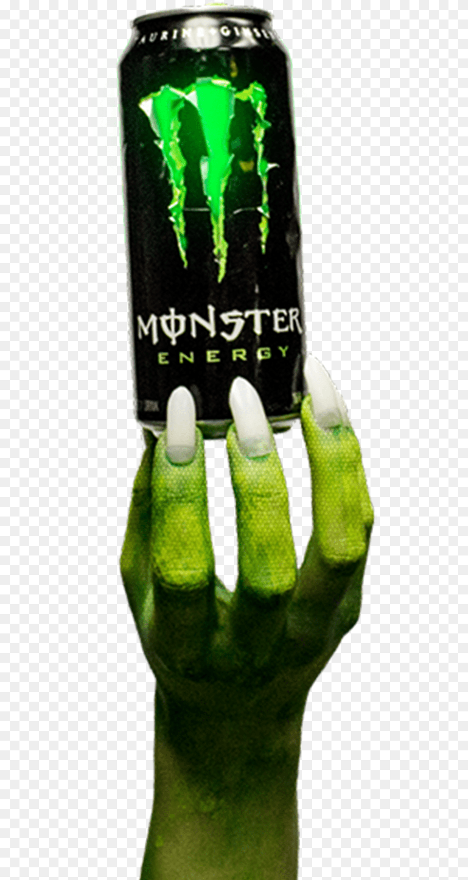 Of Monster Arm Holding A Can Of Monster Energy, Alcohol, Beer, Beverage, Tin Free Png