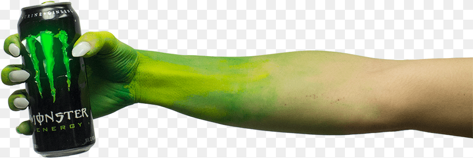 Of Monster Arm Holding A Can Of Monster Energy Zucchini, Alcohol, Beer, Beverage, Tin Png