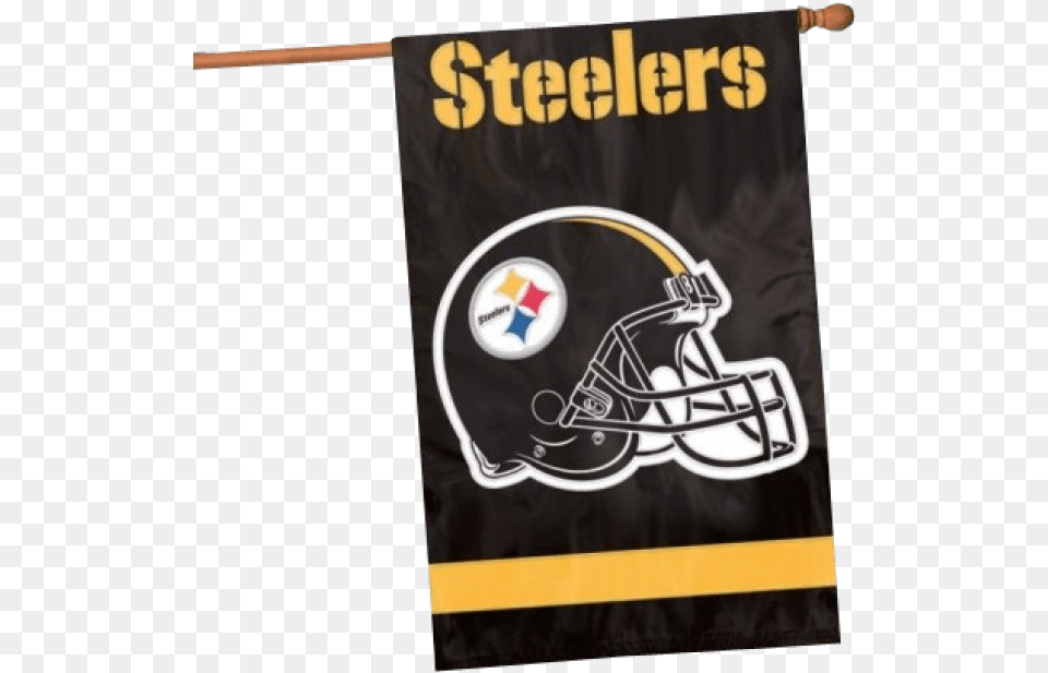 Of Nfl Pittsburgh Steelers Banner House Flag, Helmet, American Football, Football, Person Free Png Download