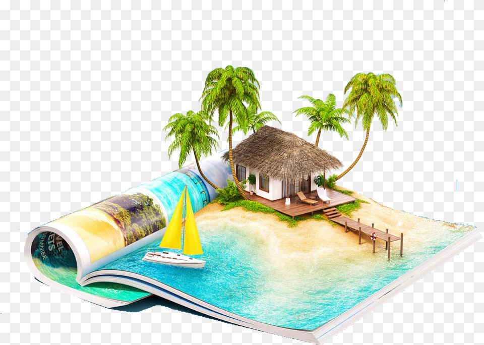 Of Photography Creative Island The 3d Cabin Clipart Landing, Architecture, Building, Countryside, Hut Free Png Download