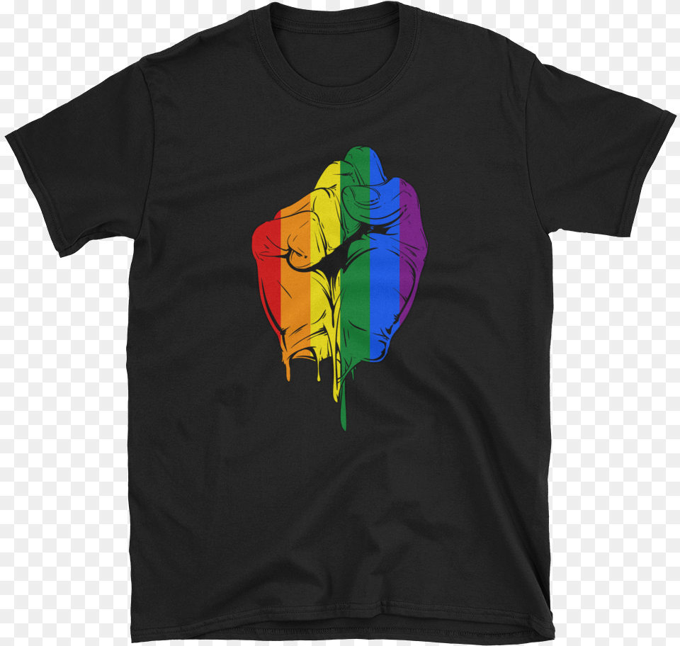 Of Rainbow Drip Fist T Shirt, Clothing, T-shirt Png Image