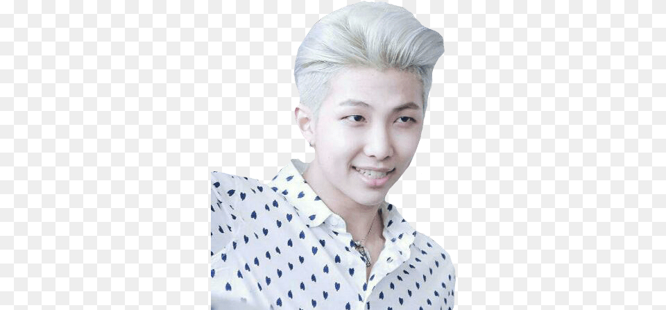 Of Rap Monster If You Use Credits Tagging Me Rap Monster With White Hair, Head, Blonde, Face, Portrait Png Image
