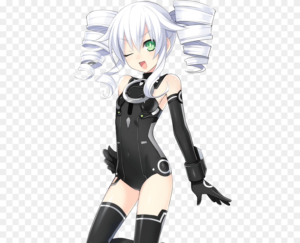Of The Absolute Best Anime Girls With White Hair Black Sister Neptunia, Adult, Publication, Person, Woman Free Transparent Png