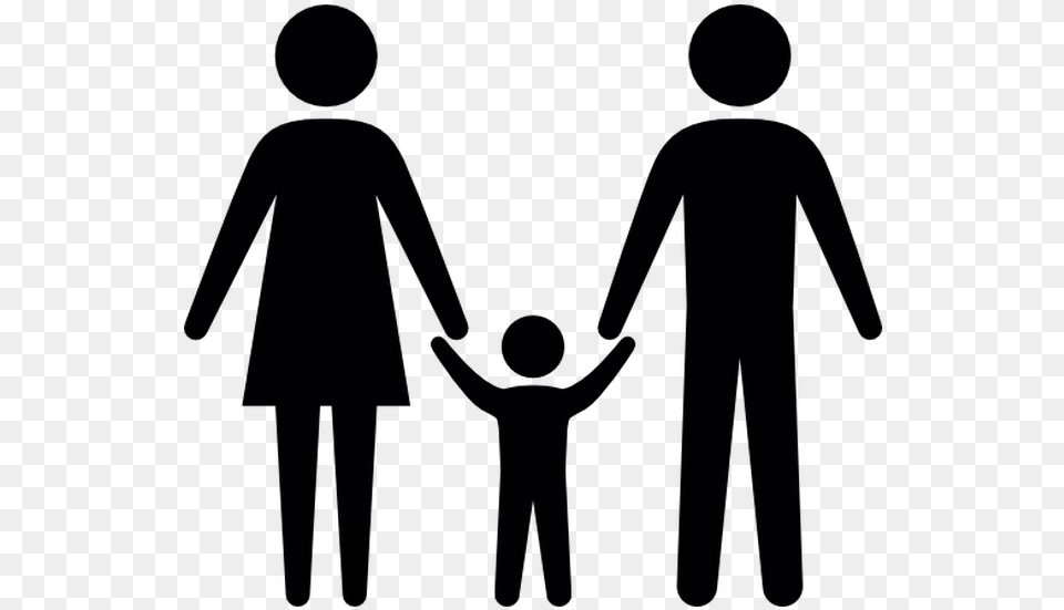 Of Three Designed Family Holding Hands Cartoon, Lighting, Silhouette Free Transparent Png