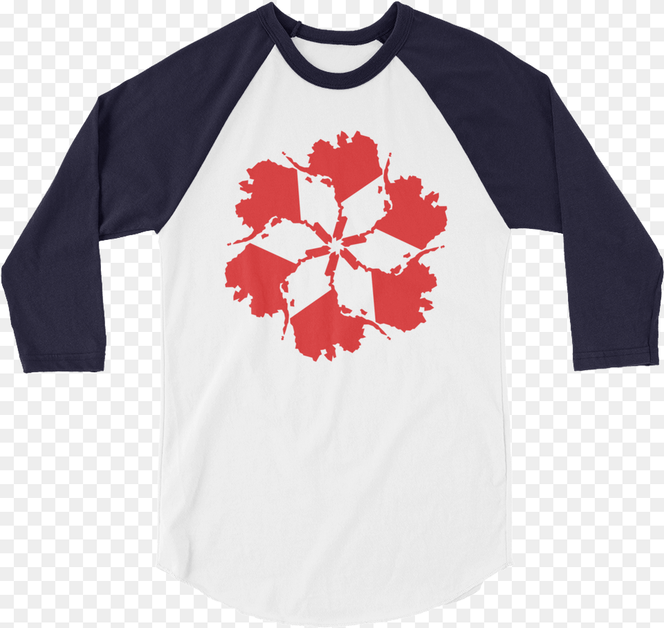 Of Unisex Ak Spiral 34 Sleeve Ross The Riveter Raglan, Clothing, Long Sleeve, T-shirt, Flower Png Image