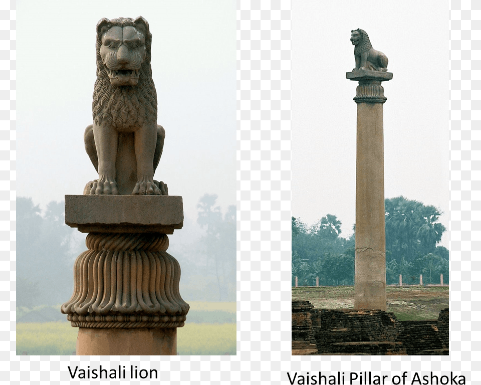 Of Vaishali Lion Vaishali Pill Art And Architecture By Model Emperor Ashoka, Archaeology, Monument, Building, Animal Free Png Download