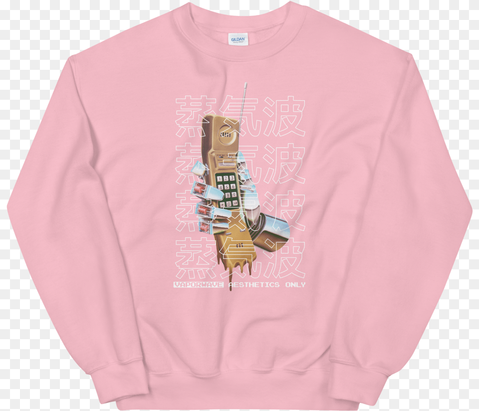 Of Vaporwave Cell Sweatshirt Rocket, Clothing, Hoodie, Knitwear, Long Sleeve Png