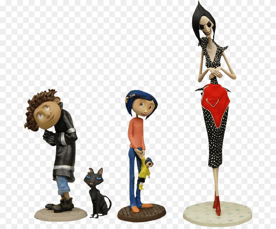 Of39 Coraline 4 Pvc Figure 4 Pack, Adult, Person, Figurine, Female Free Png