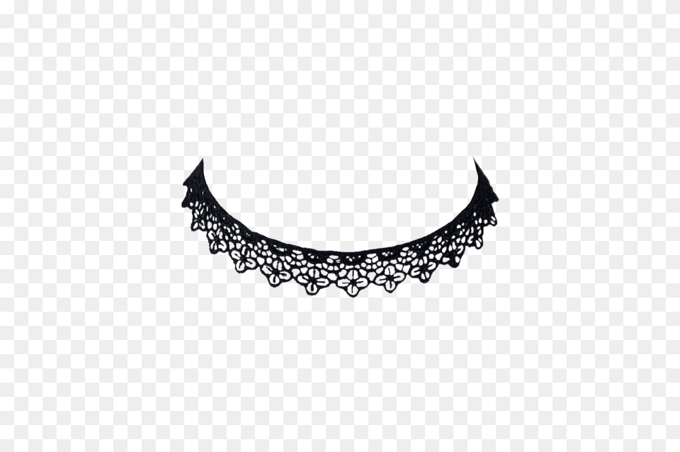 Off Concise Lace Floral Openwork Choker In Black, Accessories, Jewelry, Necklace, Smoke Pipe Png Image