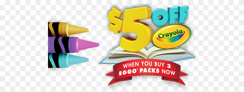 Off Crayola When You Buy 3 Eggo Packs Now Top, Crayon, Dynamite, Weapon Free Png Download