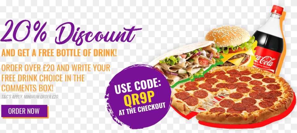 Off Discount With Drink Fast Food, Advertisement, Burger, Pizza, Poster Free Png