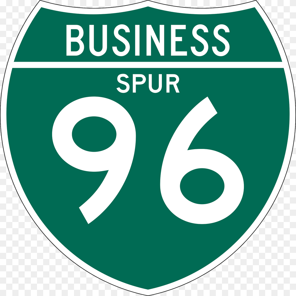 Off Interstate Business Spur Route Shield Clipart, Symbol, Logo, Disk Png