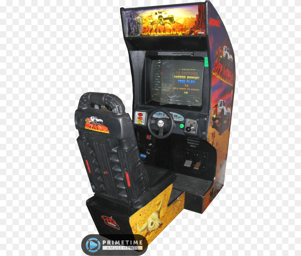 Off Road Challenge Arcade Game By Midway Offroad Challenger Arcade Cabinet, Arcade Game Machine, Machine, Wheel Png Image