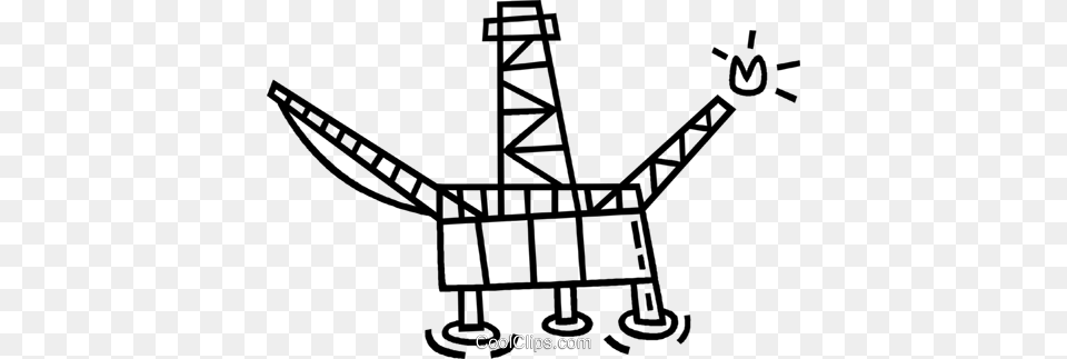 Off Shore Oil Well Royalty Vector Clip Art Illustration, Construction, Outdoors, Cross, Symbol Png Image