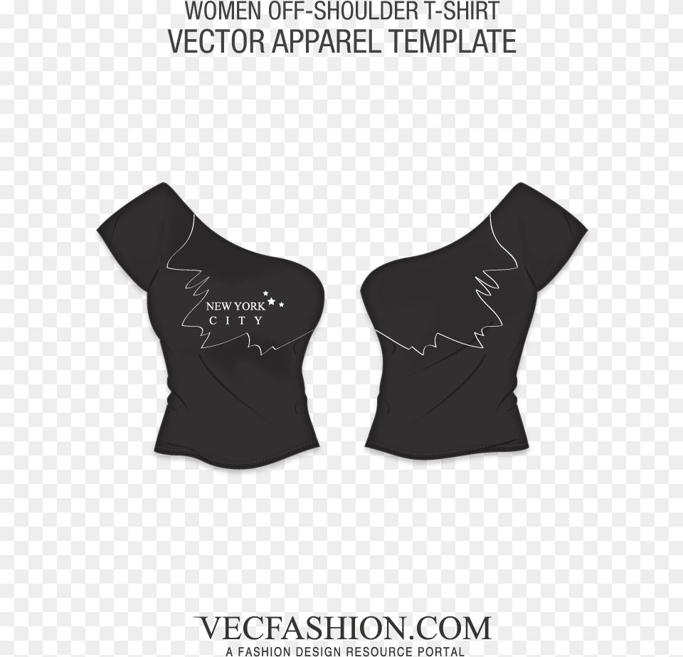 Off Shoulder Knitwear Tee Fashion Templateclass Crop Top Shirt Template, Blouse, Clothing, T-shirt Free Transparent Png