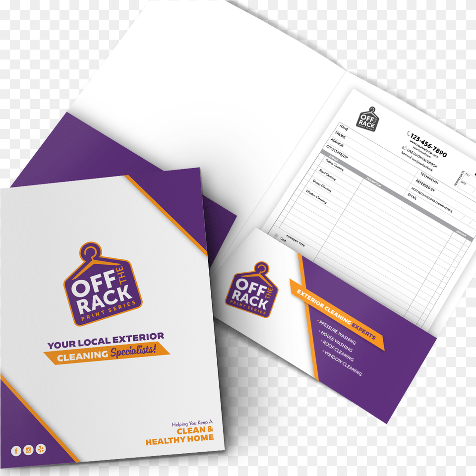 Off The Rack Exterior Cleaning Presentation Folders Style 2 Graphic Design, Advertisement, Poster, Business Card, Paper Free Png